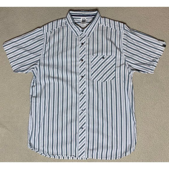 Mens The North Face Short Sleeve Button Up Striped Shirt XL A5 Series - Picture 1 of 11
